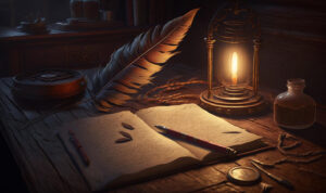 still-life-with-lamp-pen-lantern-book